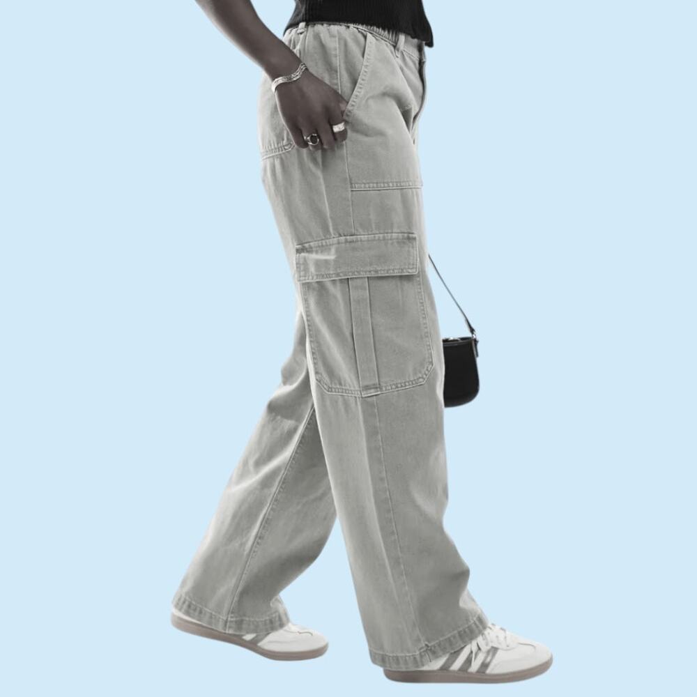 ASOS Designs Jeans "The Perfect Pair" Mid Rise Gray Cargo Pocket - Size 26